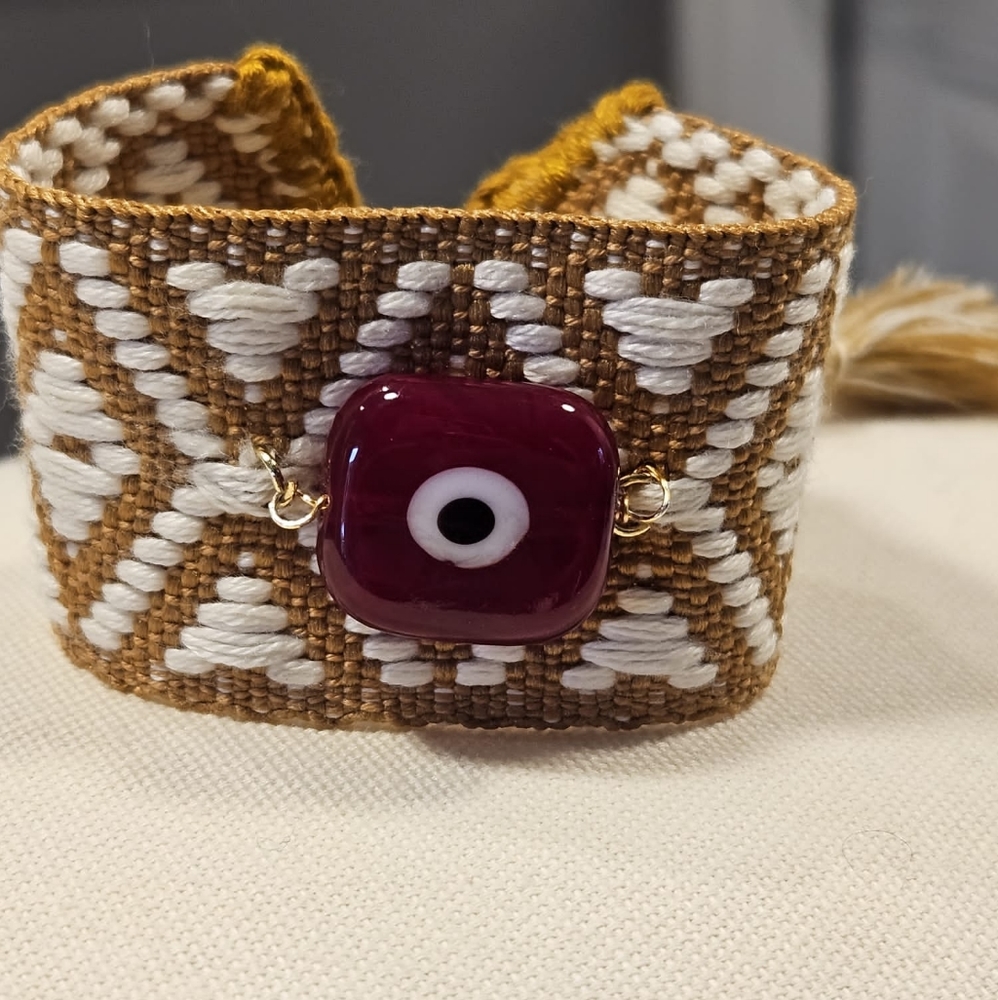 Embroidered cuff bracelet